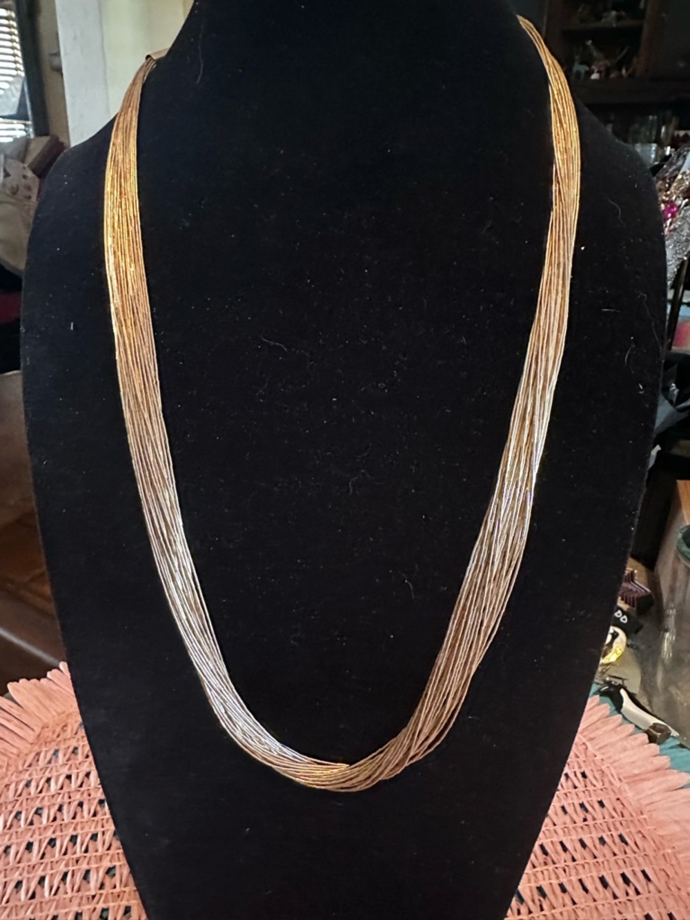Vintage 30 Strand 12k GF Liquid Necklace